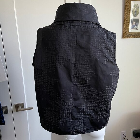 Sun Kim Raphael Print Sleeveless Modern Architectural Vest Top Black Grey Sz S - Picture 5 of 10